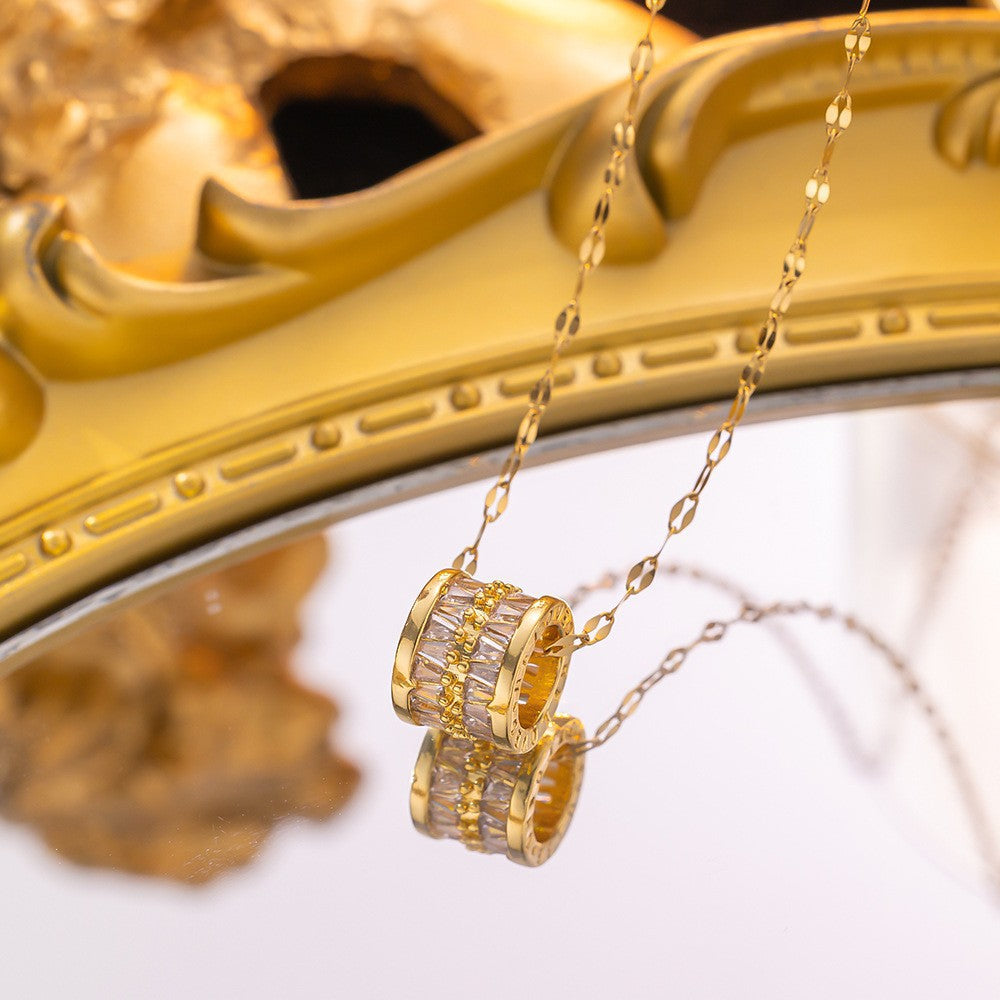 Wholesale Simple and Color Preserving Titanium Steel Women's Versatile Niche High End Exquisite Light Luxury Versatile Simple Necklace