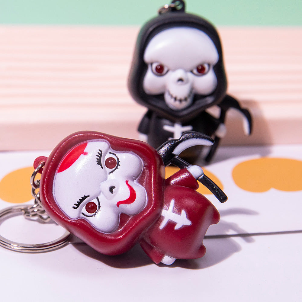 Wholesale LED Grim Reaper Glowing Sounding Horror Ghost Creative Car Keychain