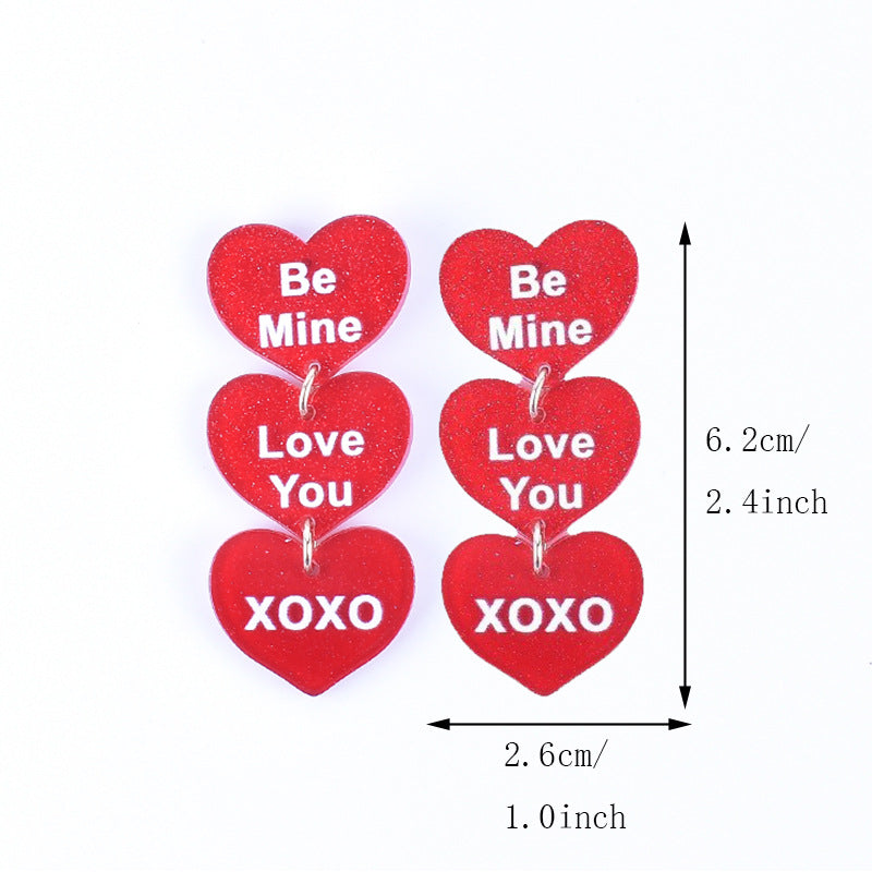 Wholesale Valentine's Day Love English Letter Acrylic Earrings
