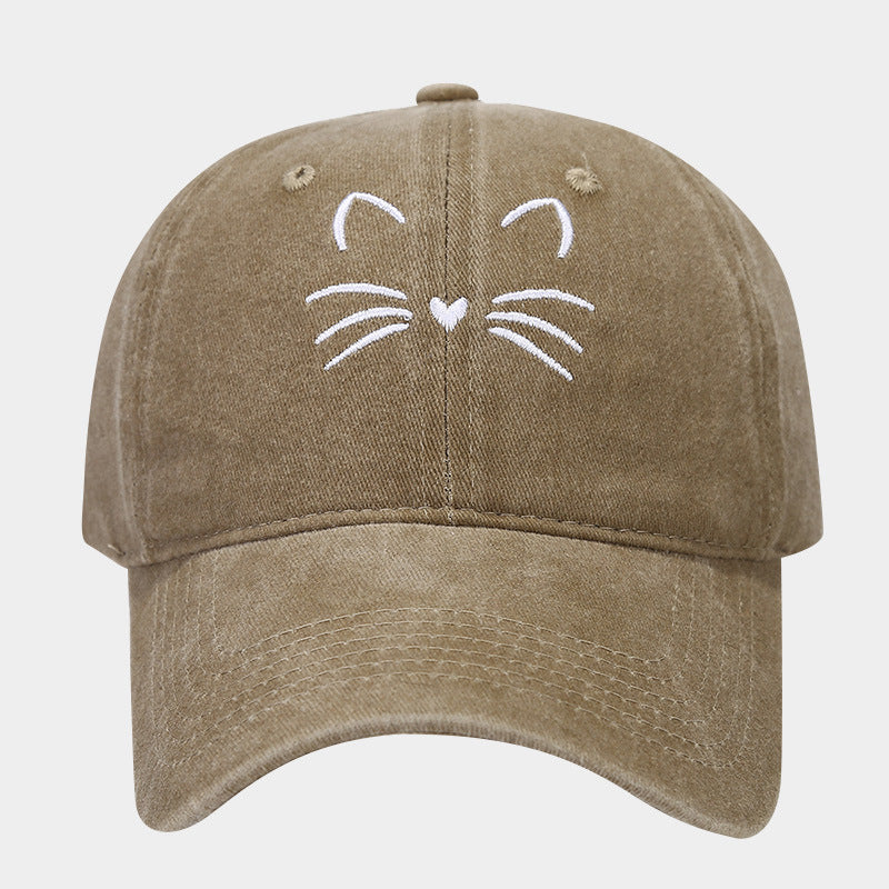 Wholesale Retro Cute Cat Embroidered Casual Baseball Cap