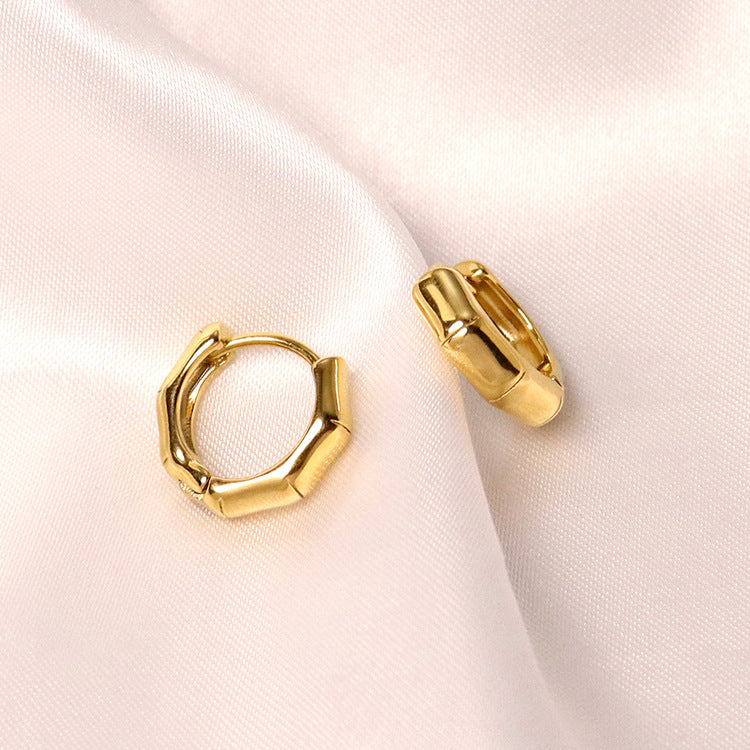 Wholesale Stainless Steel Simple Irregular Wave Pattern Earrings