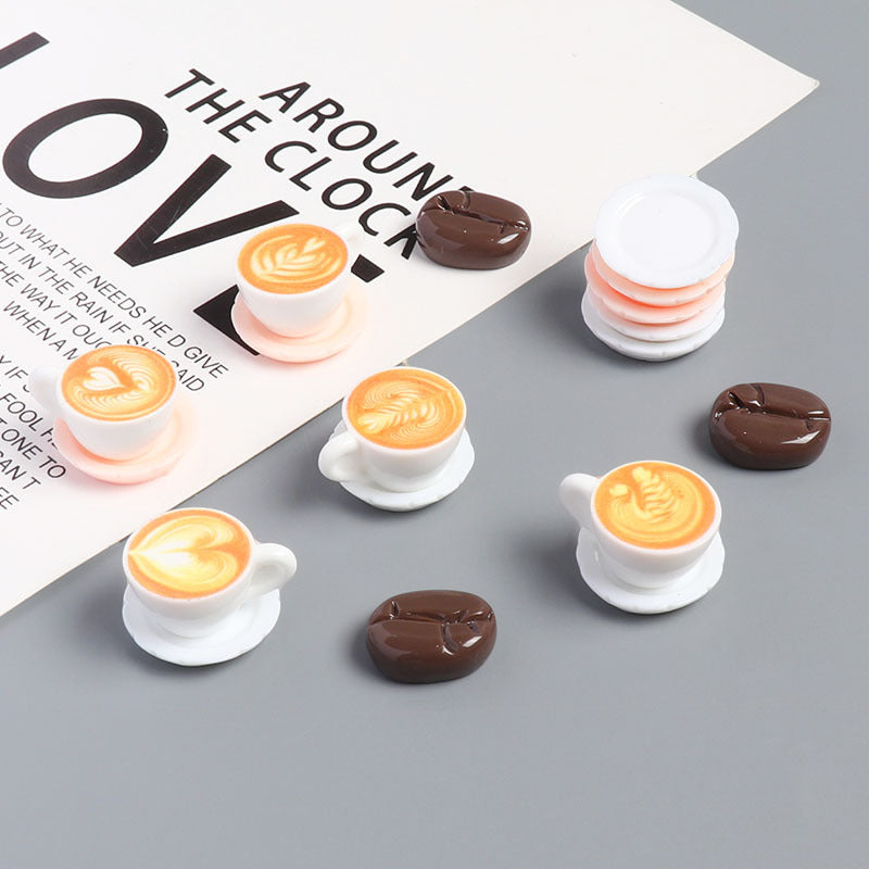 Wholesale Resin Miniature Coffee Cup Plate And Saucer Doll Accessories
