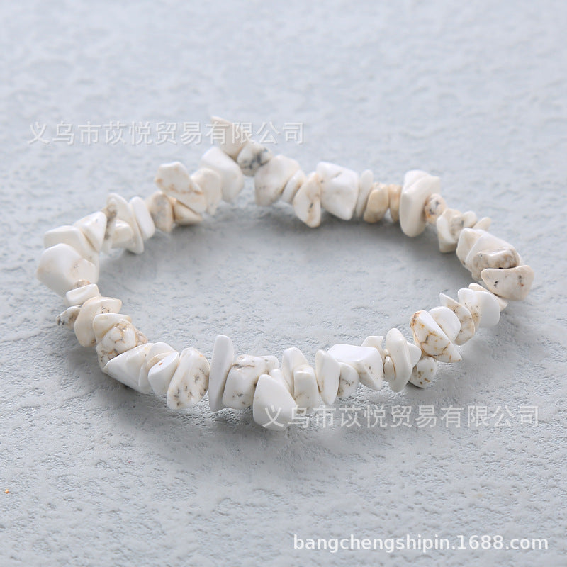 Wholesale 5pcs natural crystal gravel elastic bracelet colorful gravel bracelet