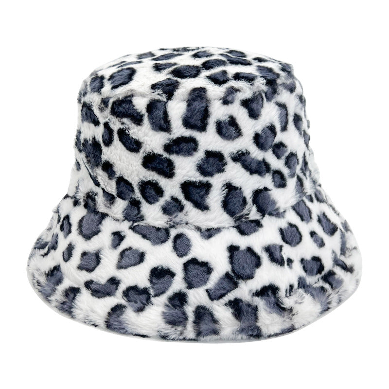 Wholesale Lamb Hair Leopard Pattern Fisherman's Hat