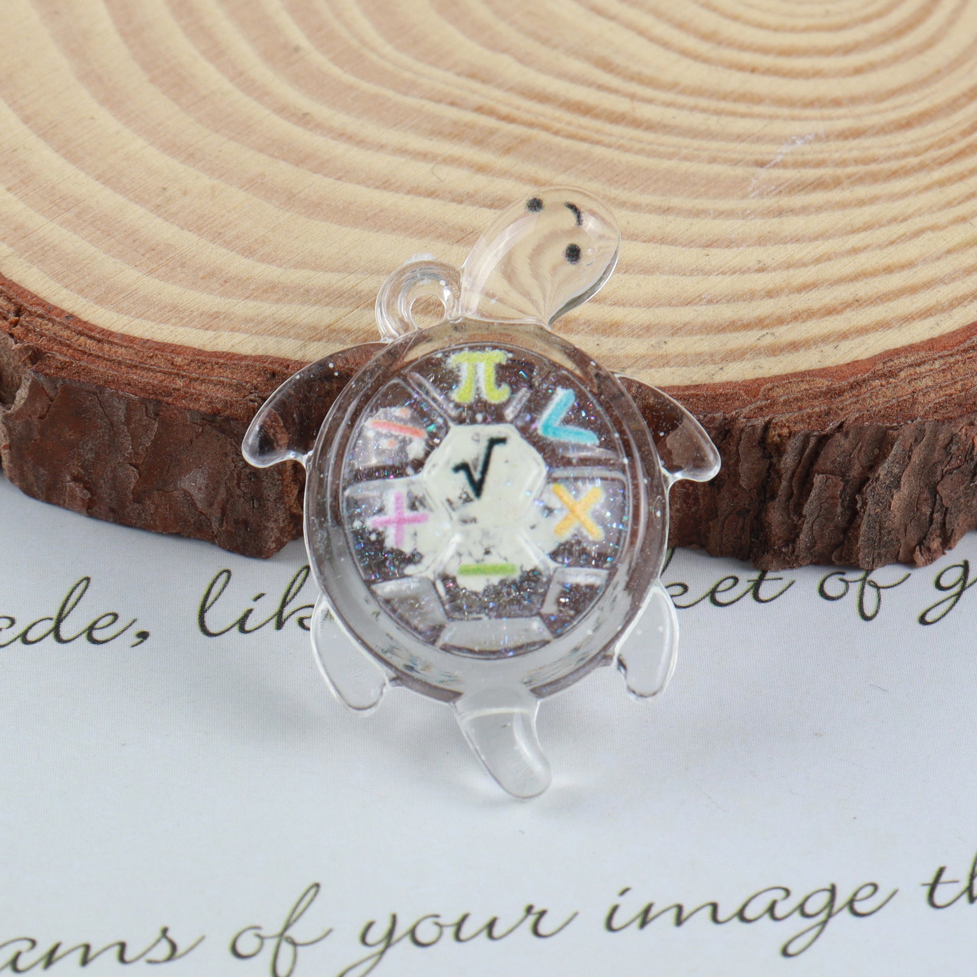 Wholesale 5pcs Cartoon Transparent Glow-in-the-dark Turtle DIY Keychain Hanging Fish Tank Acrylic Pendant