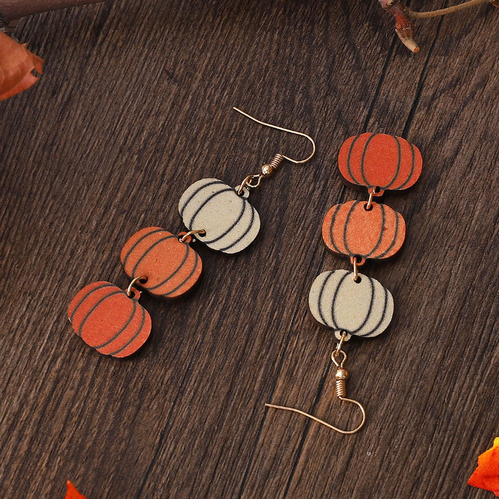 Wholesale Thanksgiving  Pendant Earrings Wooden Double-Sided Earrings