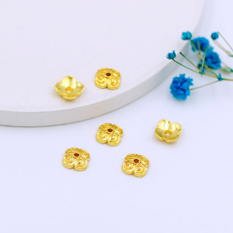 Wholesale of 100PCS/PACK Color 18K 14K Gold-plated Hollow Alloy Flower Holders