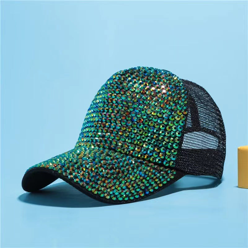 Wholesale breathable baseball cap rhinestone cap summer sunshade sunscreen cap manufacturers a postage