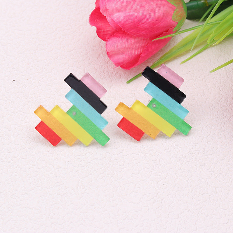 Wholesale LGBT Rainbow Love Acrylic Earrings