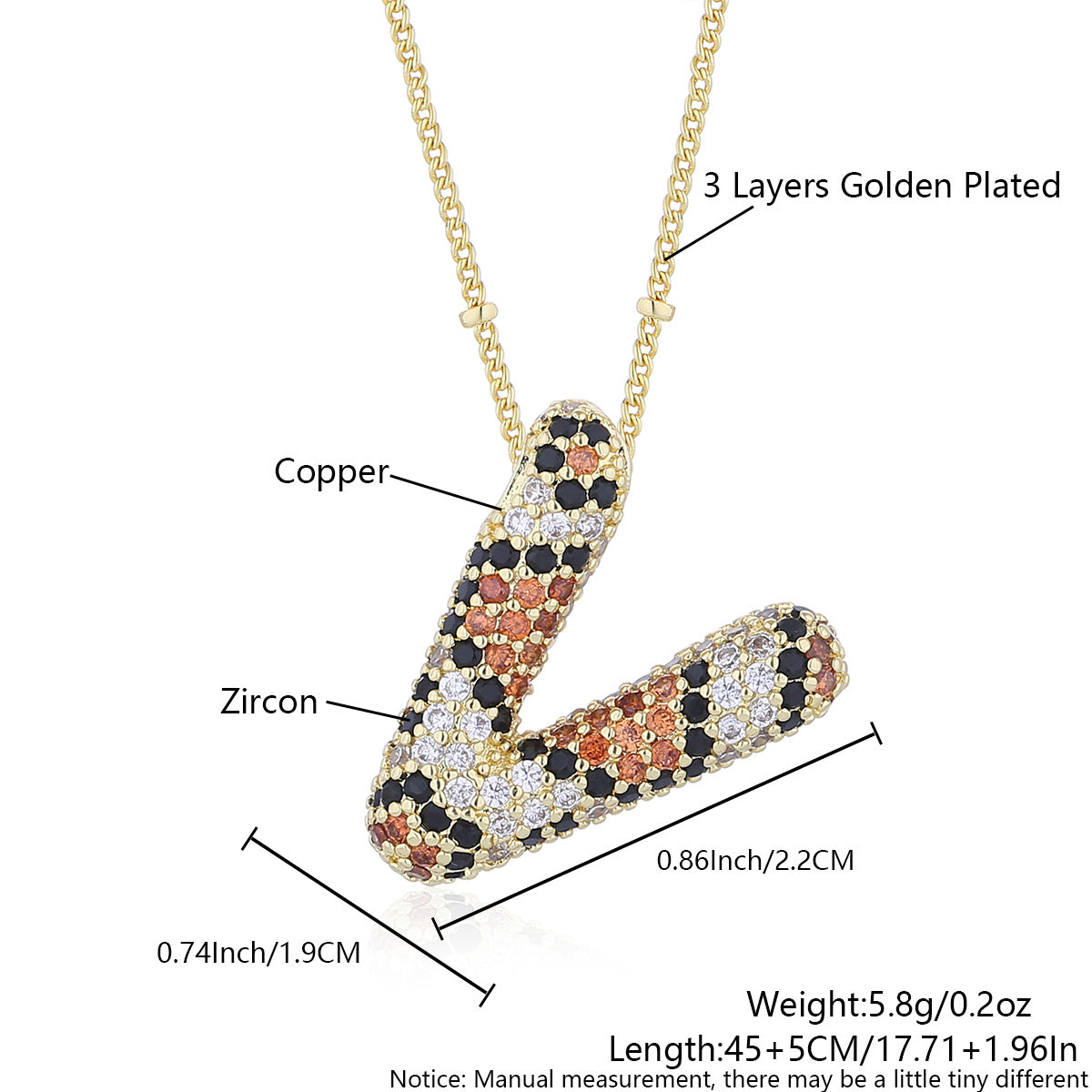 Wholesale Leopard Print Letter Necklace Copper Plated Real Gold Full Diamond Zircon Necklace Fashion English Letter Necklace Women