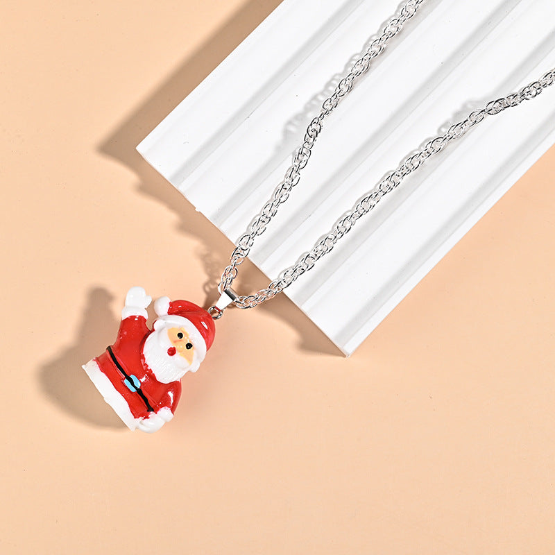 Wholesale Christmas Santa Claus Copper Necklace