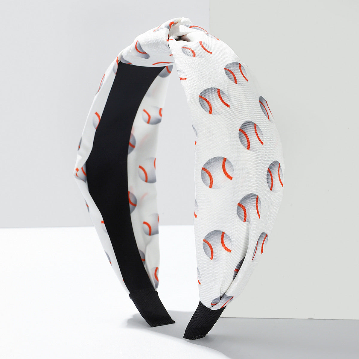 Wholesale  Sports Wind Hair Band Fabric Baseball Printing Simple Knot Hair Band