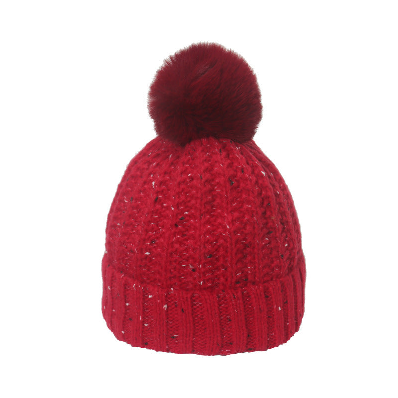 Wholesale Winter Beanie Blended Yarn Plus Velvet Thickened Knitted Hat