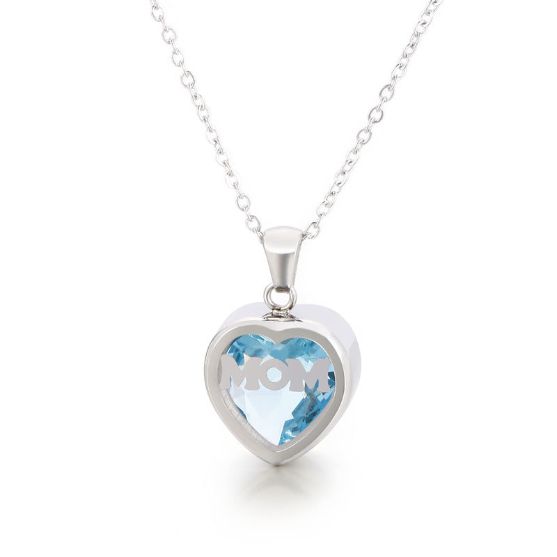 Wholesale new mother's day gift stainless steel heart-shaped necklace