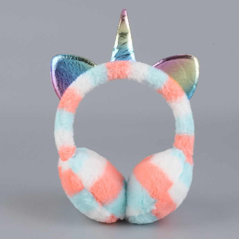 Wholesale Winter Unicorn Earmuffs Warm Sequins Cute Earmuffs Warm Cold-proof Plush Earmuffs