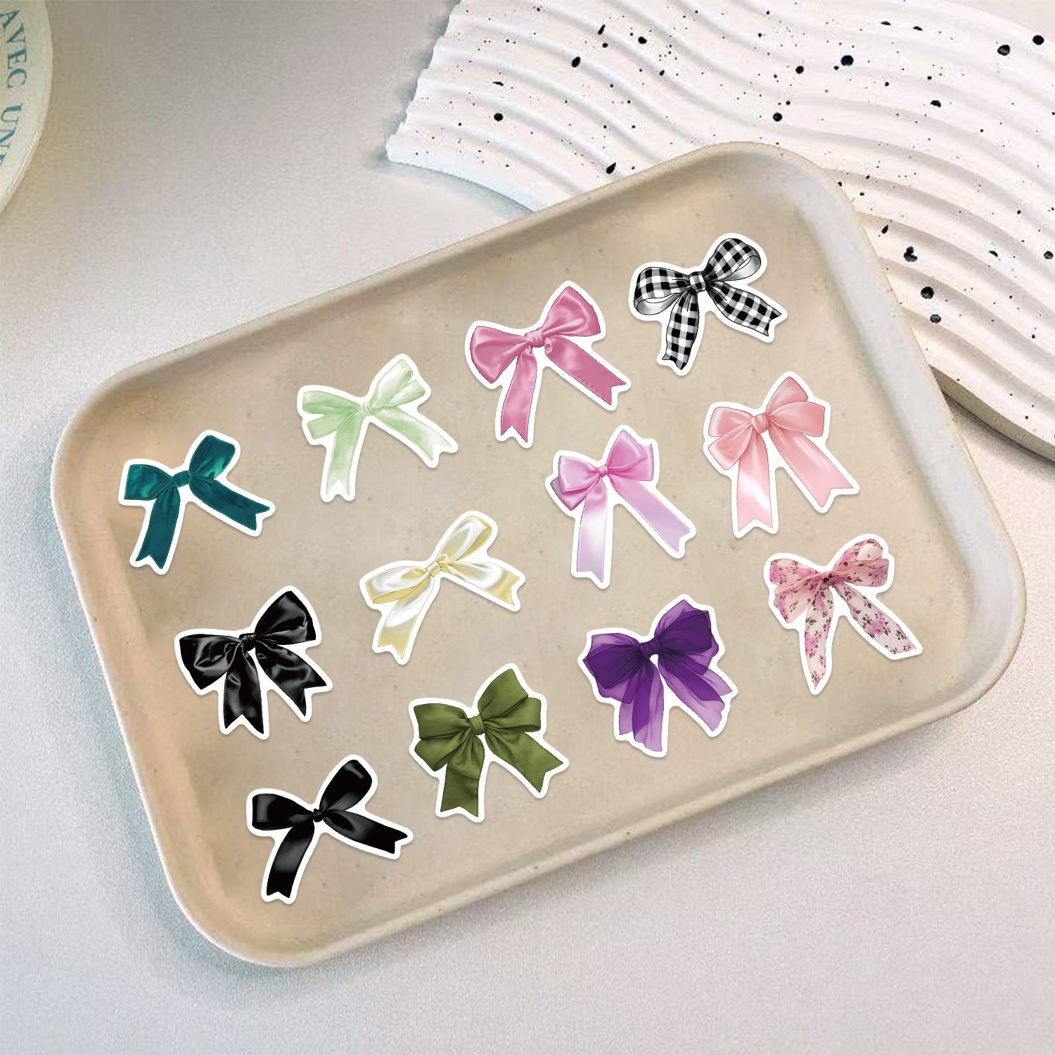 Wholesale 50pcs Color Realistic Bow Graffiti Waterproof Stickers