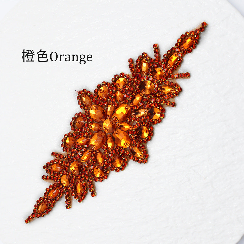 Wholesale Hand sewn bead rhinestone hot melt adhesive patch