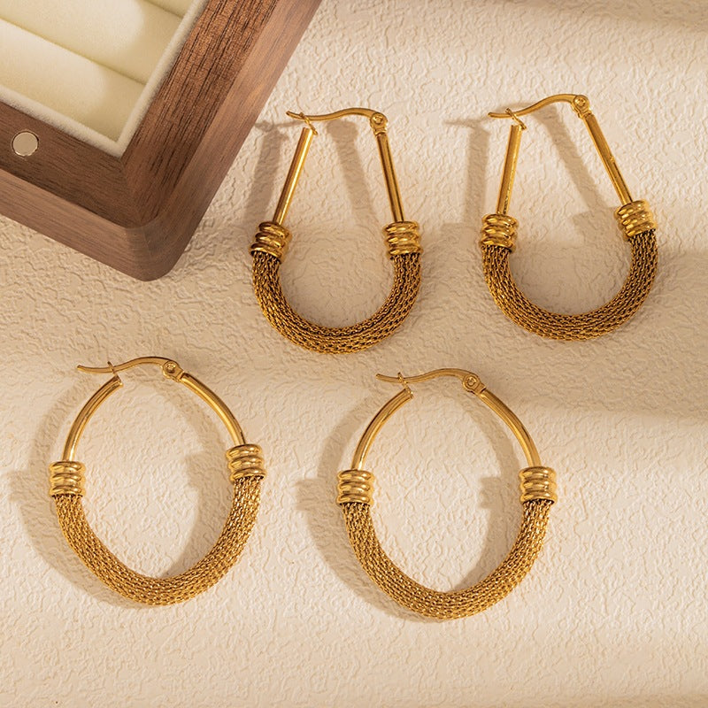 Wholesale Titanium steel earrings gold plating high-quality earrings