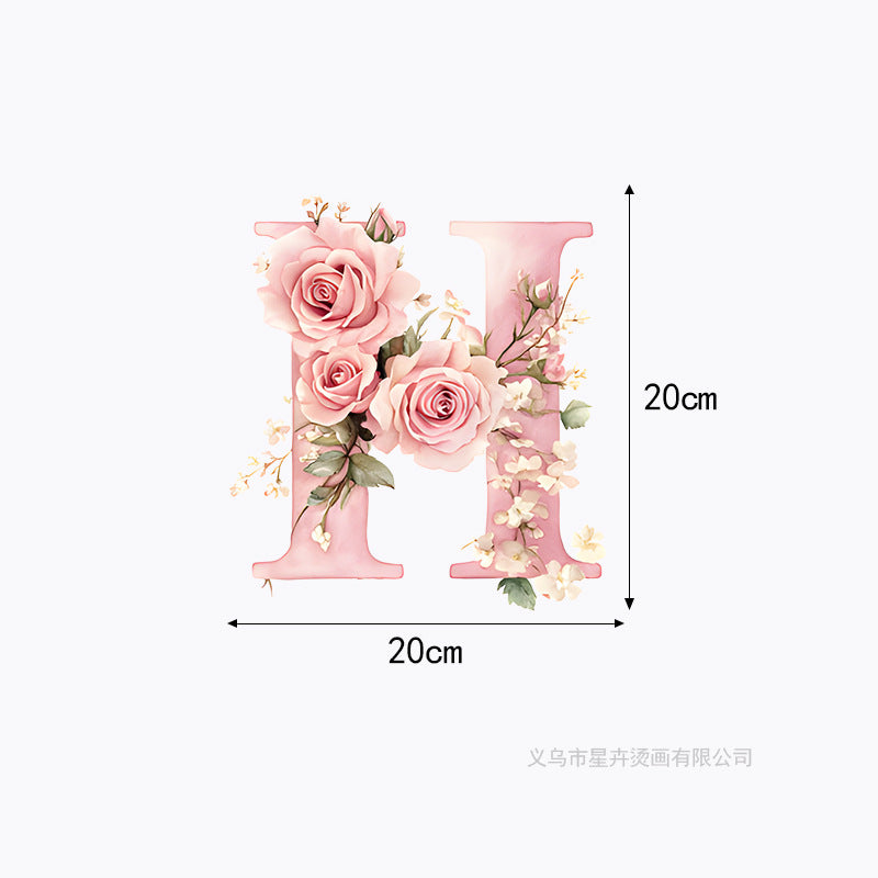 Wholesale 10pcs 26 letter flower branches and leaves UV DTF Ready to Press Transfers Wraps