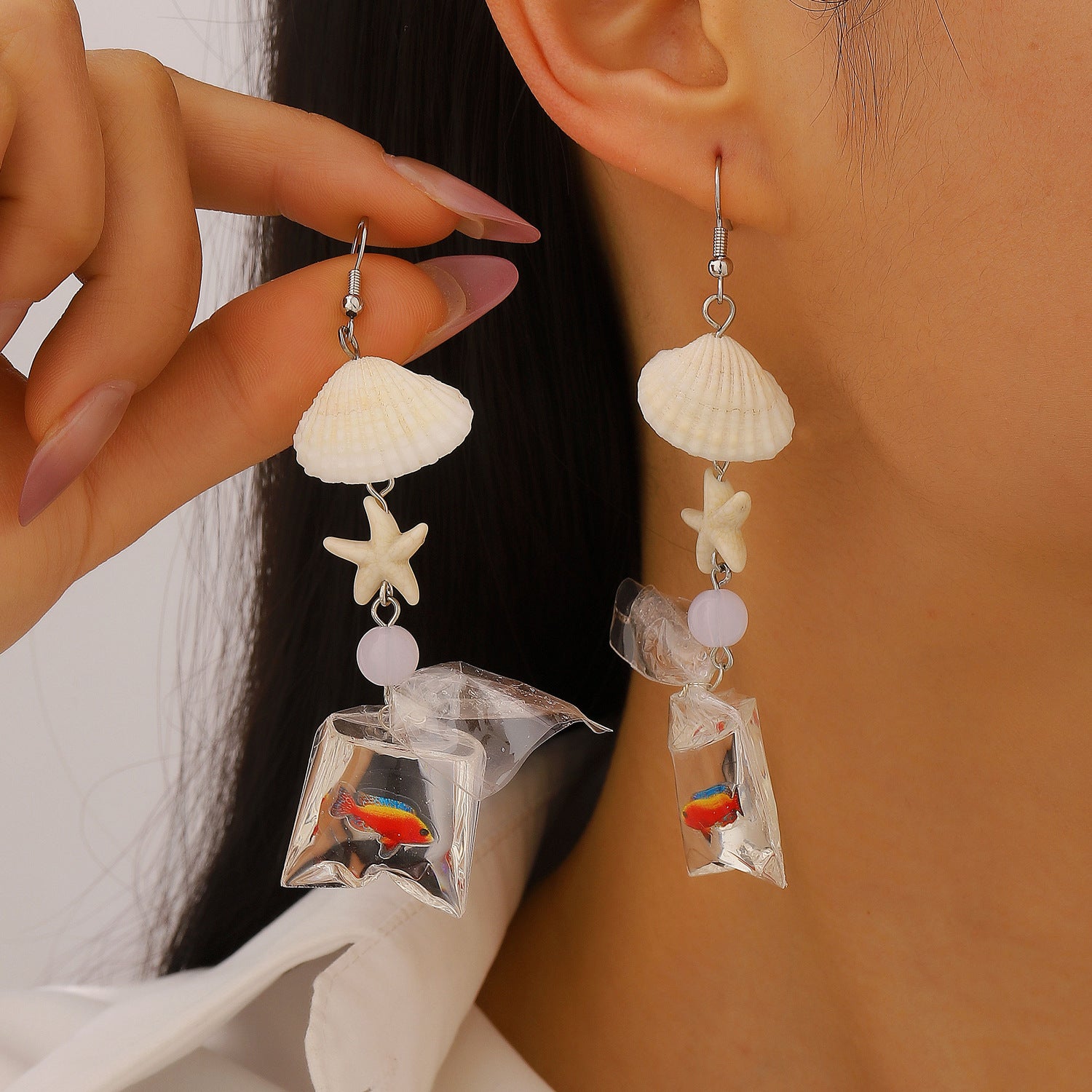Wholesale Ocean Theme Starfish Shell Drop Earrings Fashion Jewelry Accessory Trendy Gift For Women Boutique Resale