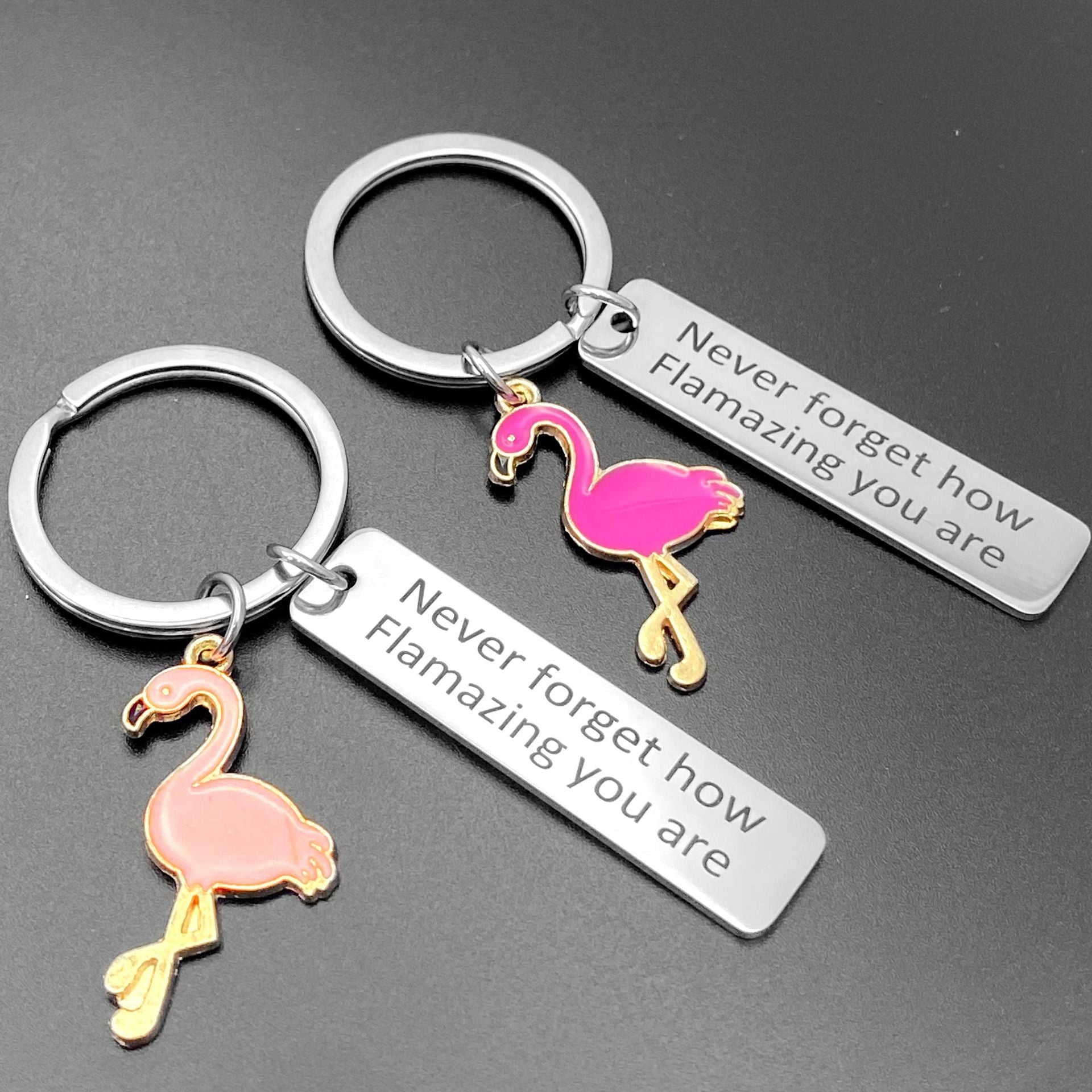 Wholesale Flamingo Stainless Steel Key Chain