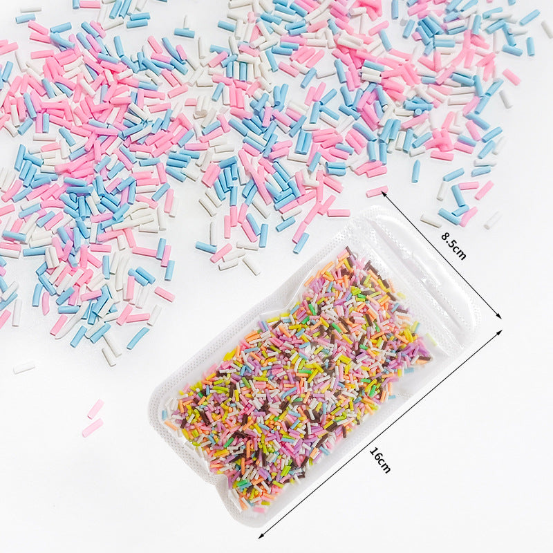 Wholesale Simulation soft clay long strip sugar granules 50 grams chocolate handmade materials