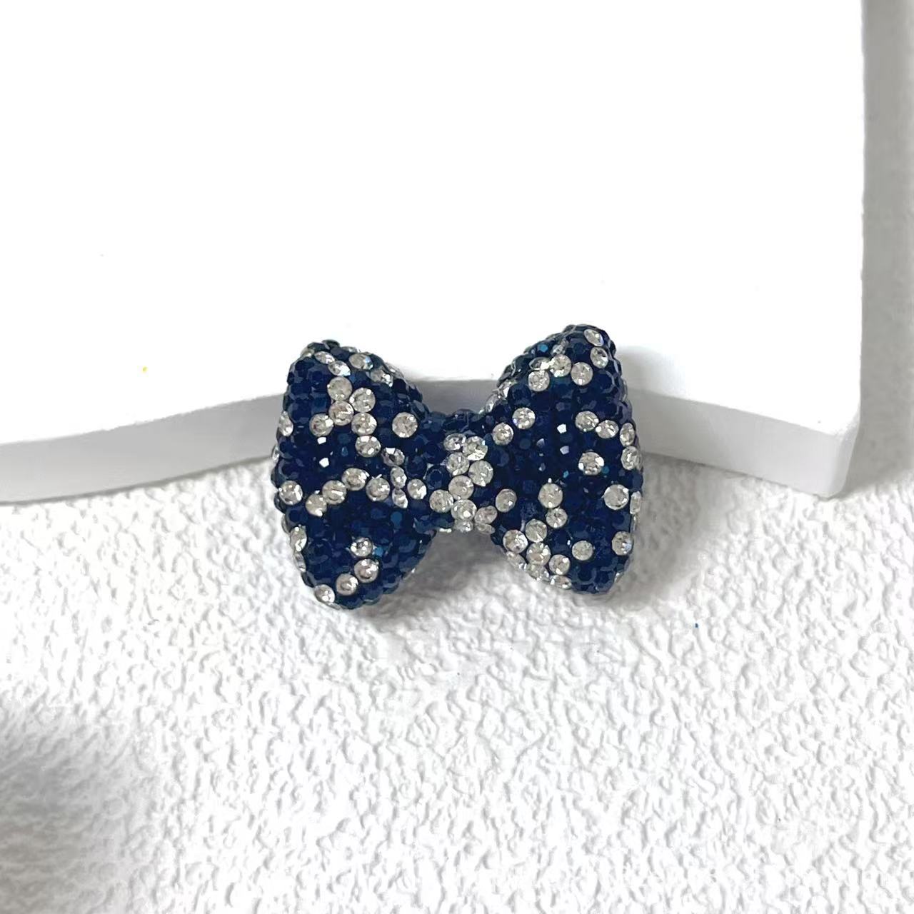 Wholesale 10pcs Two-color sparkling diamond bowknot Crystal Beads