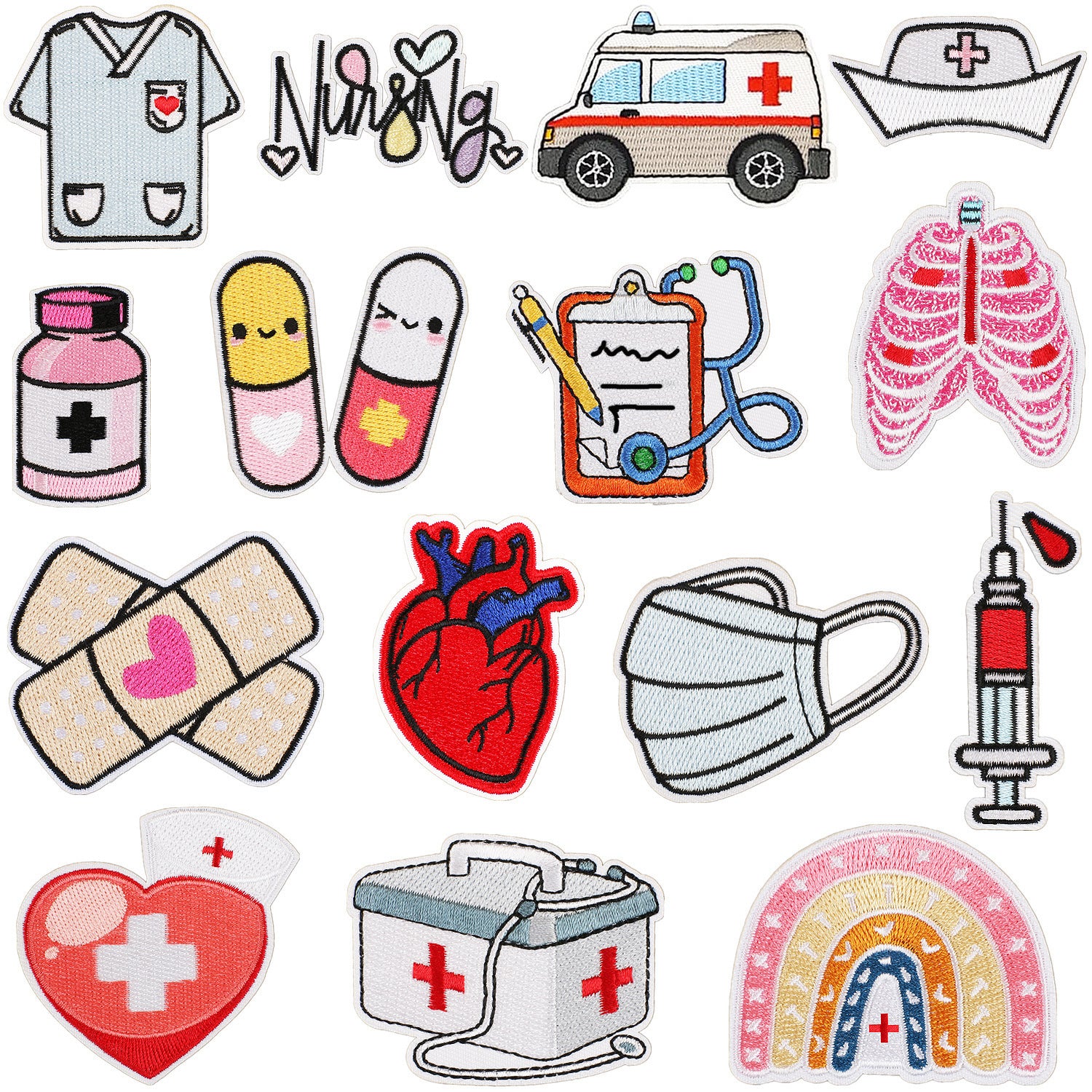 Wholesale Decorative Heart Embroidered Patch Cartoon Design For Clothing Fashion Accessory