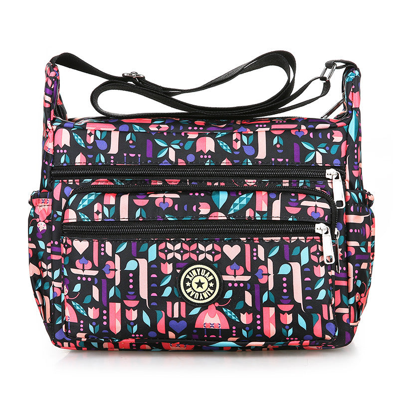 Wholesale Oxford Cloth Flower Cloth Diagonal Span Large Capacity Canvas Shoulder Bags