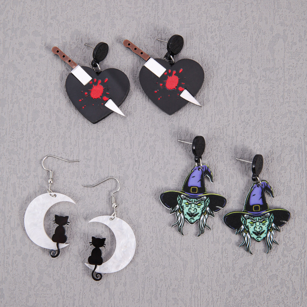 Wholesale  Kitchen Knife Earrings Acrylic Blood Red Horror Masquerade Jewelry Accessory For Women Boutique Resale Gift
