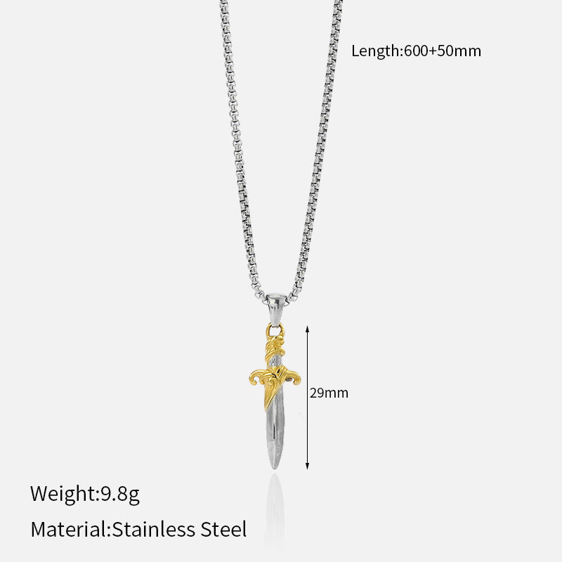 Wholesale Titanium Steel Cool Style Versatile Cross Necklace