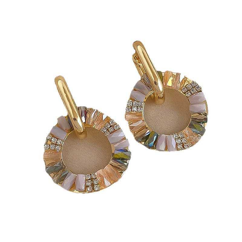 Wholesale 2 In 1 Gold Geometric Earrings Minimalist Copper Fashion Jewelry Gift