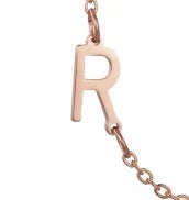 Wholesale 26 Alphabet Gold Up and Down Hole Stainless Steel Necklace