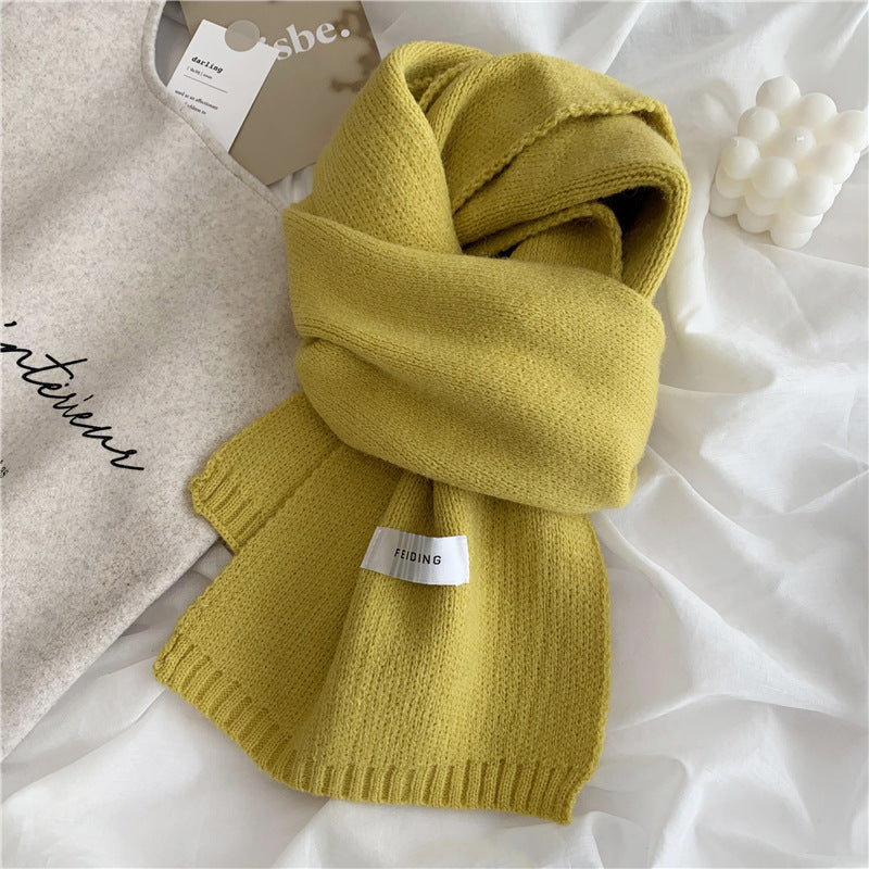 Wholesale Solid Color Soft Autumn and Winter Warm Knitted Scarf