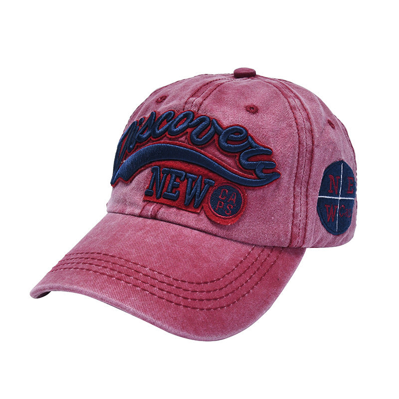 Wholesale Washed Denim Letter Embroidery Polyester Baseball Cap