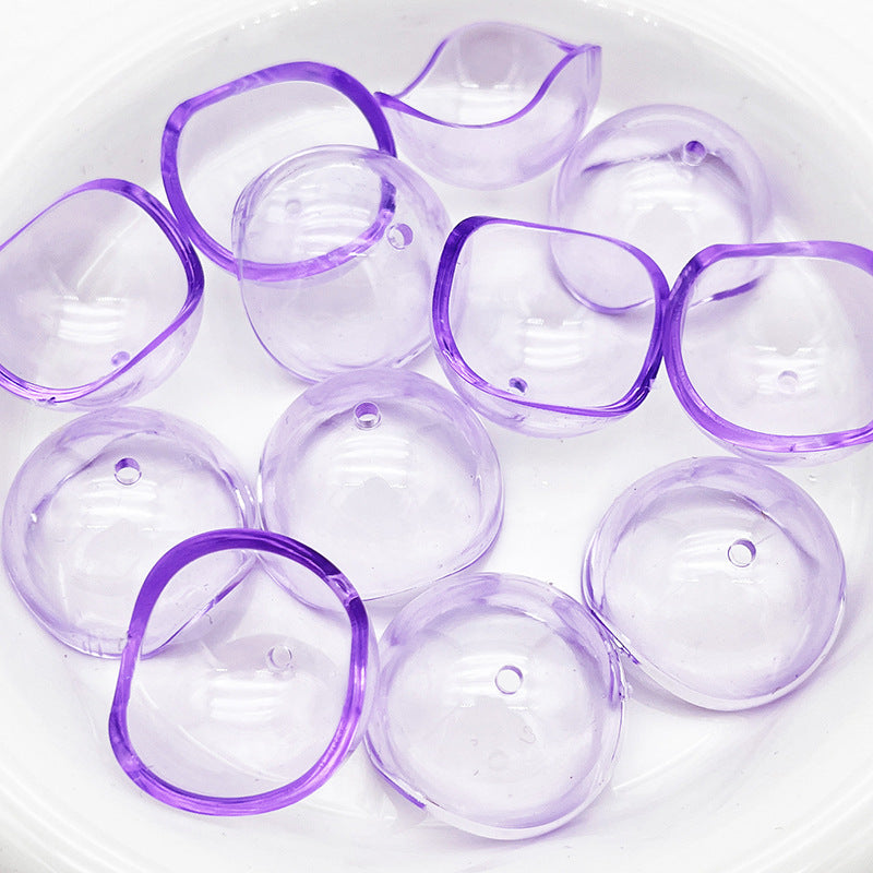 Wholesale Transparent Spherical Shell Hemispherical Shaped Round Ball Straight Hole Beads