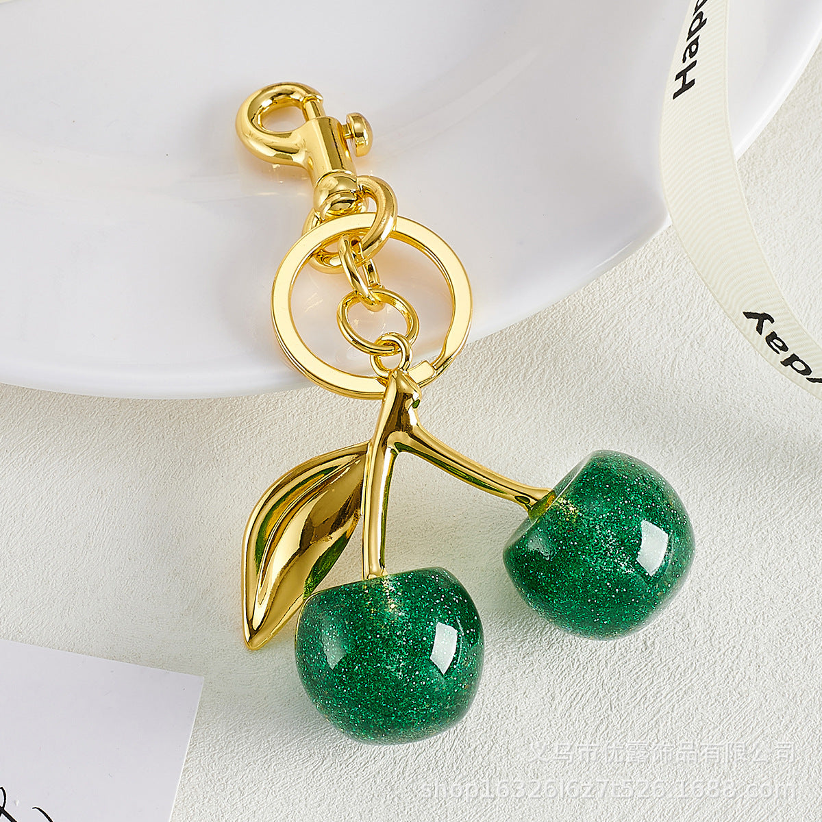 Wholesale Cherry Fruit Bag Pendant Cherry Creative Keychains