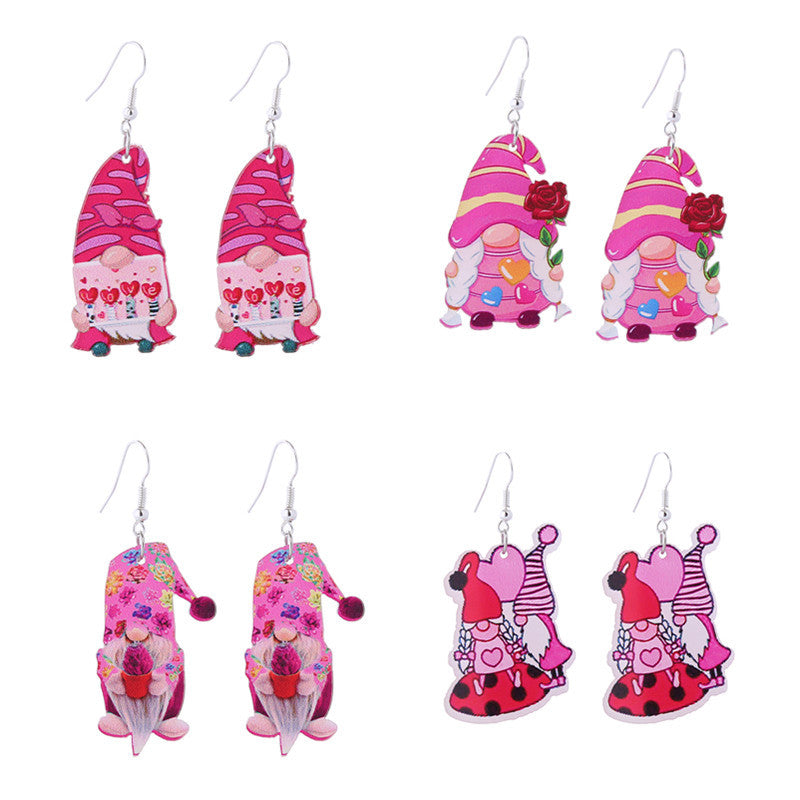 Wholesale Valentine's Day Pink Tape Love Balloon Acrylic Earrings