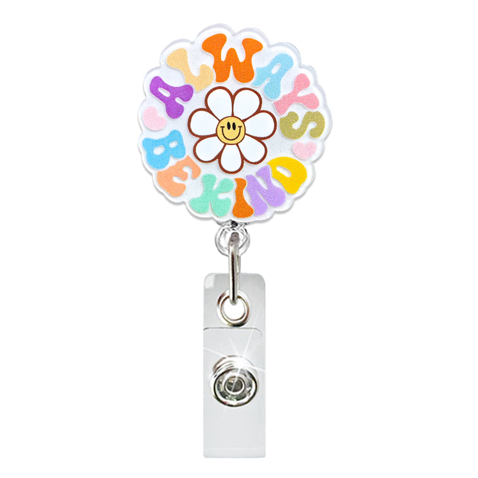 Wholesale Acrylic sunflower retractable rotating doctor and nurse ID card