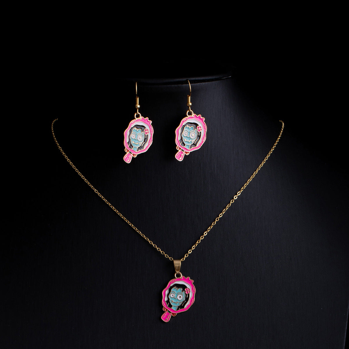 Wholesale Gothic Punk  Earring Necklace Set