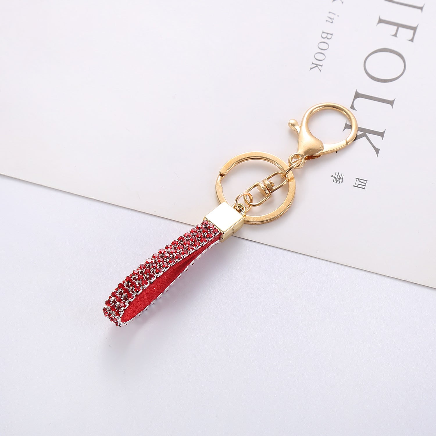 Wholesale Diamond Studded Anti Lost Bag Pendant Car Keychains