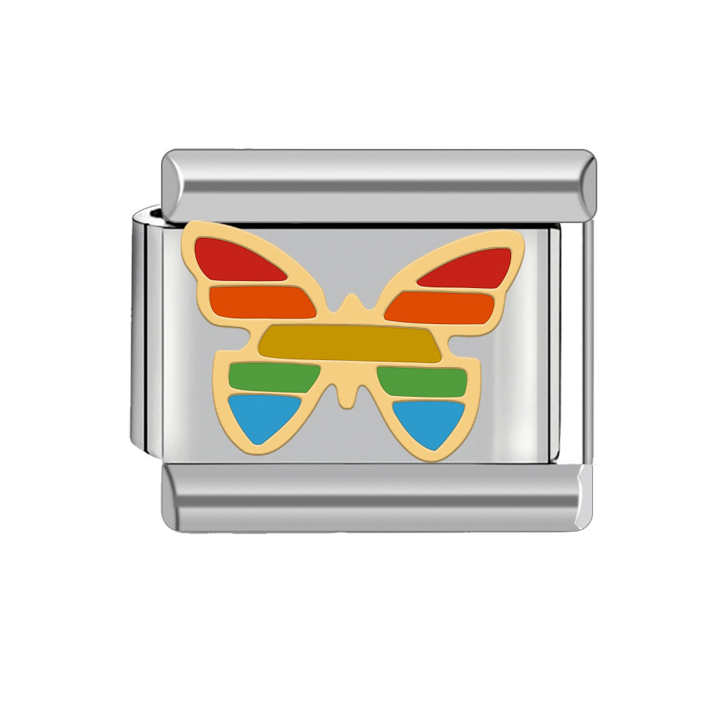 Wholesale Italian Charm Bracelet 9mm DIY Spliced Detachable Butterfly Combination Bracelet