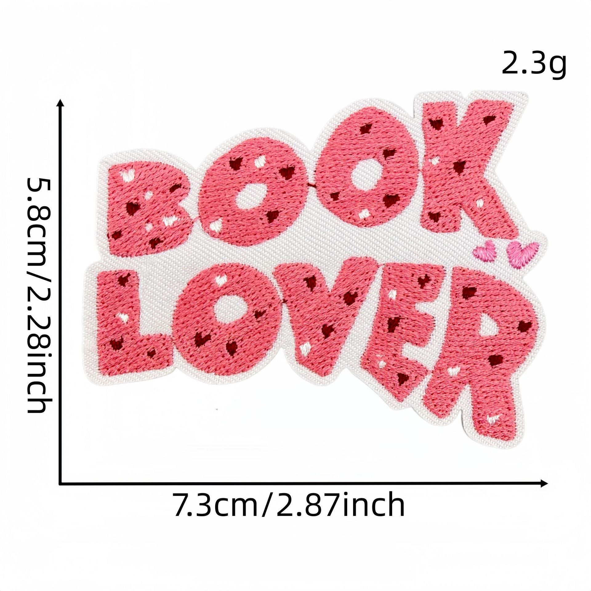 Wholesale Stylish Pink Reading Themed Iron On Embroidered Patches 23 Pack Decorative Accent For Bags Clothes