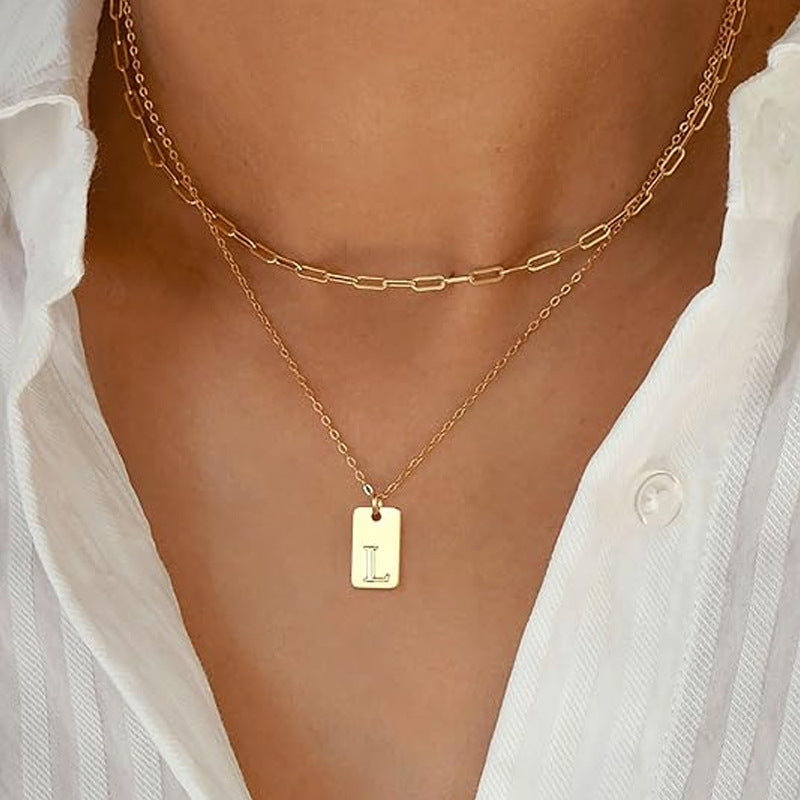 Wholesale English Letter Multi-layer Stainless Steel Necklaces