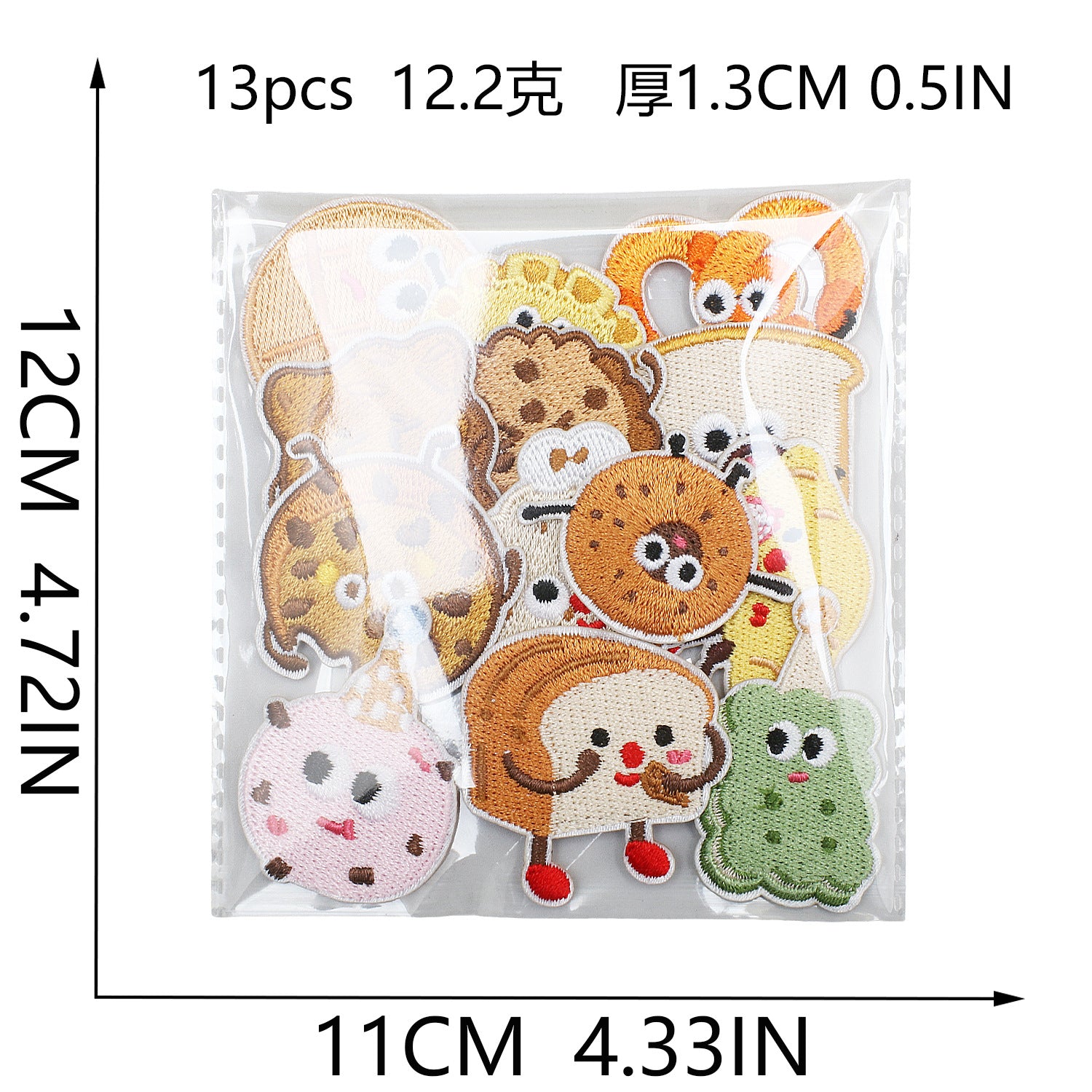 Wholesale Cartoon Matcha Croissant Embroidery Patch For Clothing Hats DIY Craft Decorative Accent