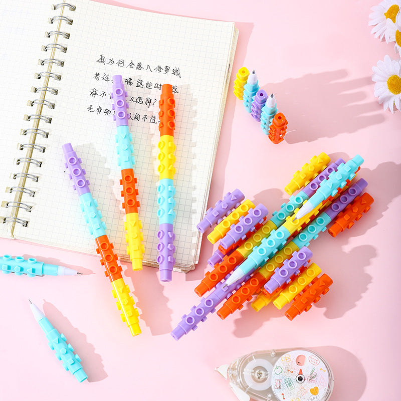Wholesale Plastic Colored Building Block Gel Pen
