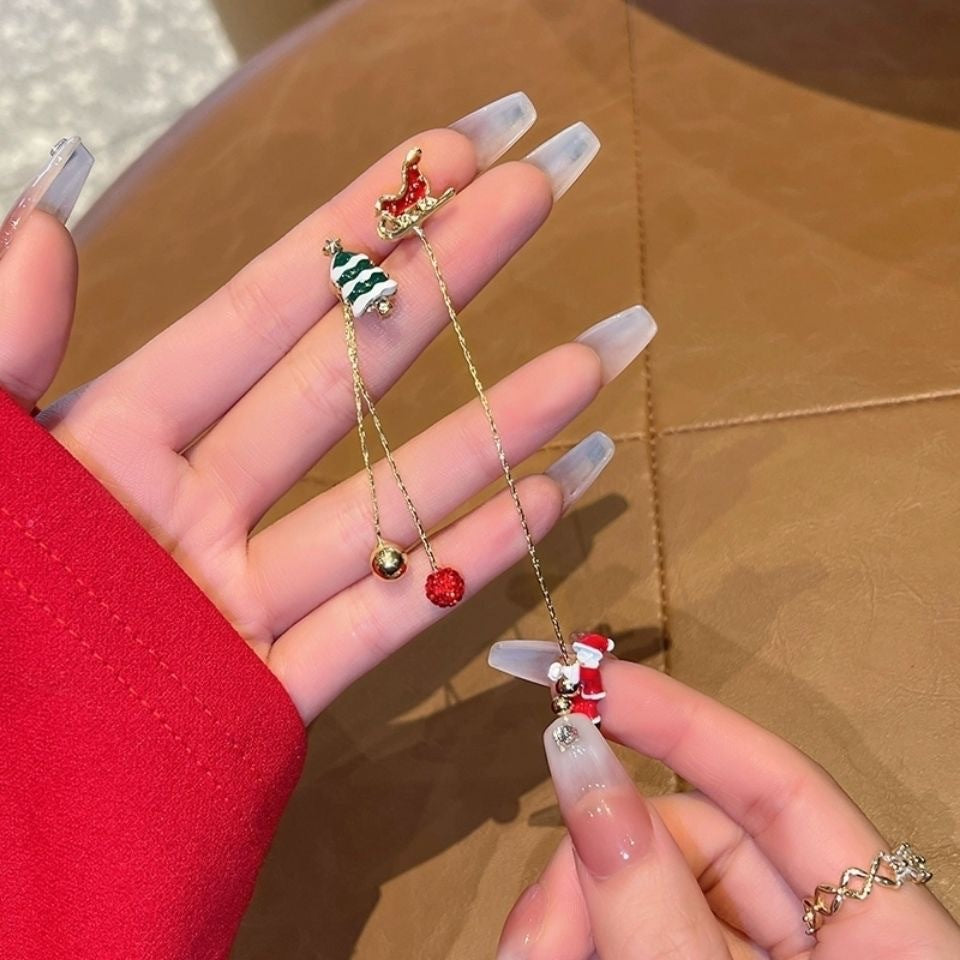 Wholesale Christmas Santa Claus Tassel Earrings Metal Earrings