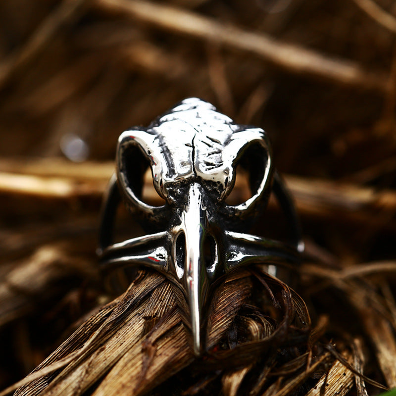Wholesale Vintage Crow Titanium Steel Men' s Ring
