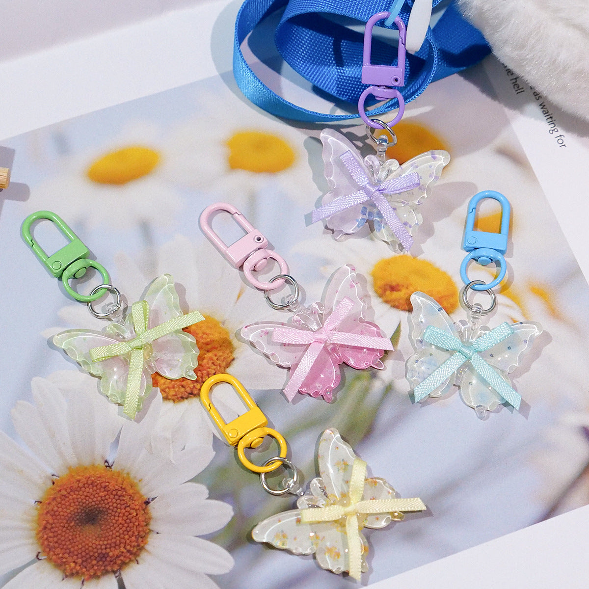 Wholesale Butterfly keychain girly backpack pendant