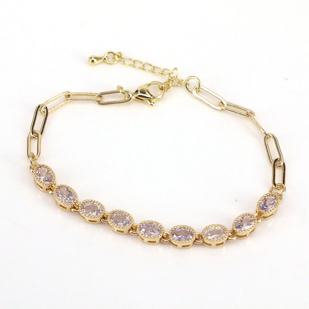 Wholesale Various Zircon Copper Bracelet